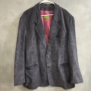 Danier Suede Leather Blazer Jacket Dark Navy Blue Men’s Large Canada